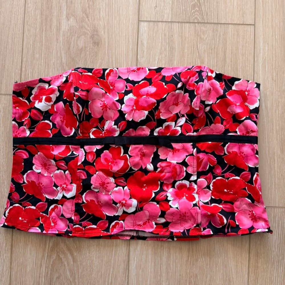 Wallis Pink and Black Floral Corset Top